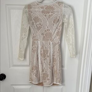 Elegant Lace Dress in Cream and White
